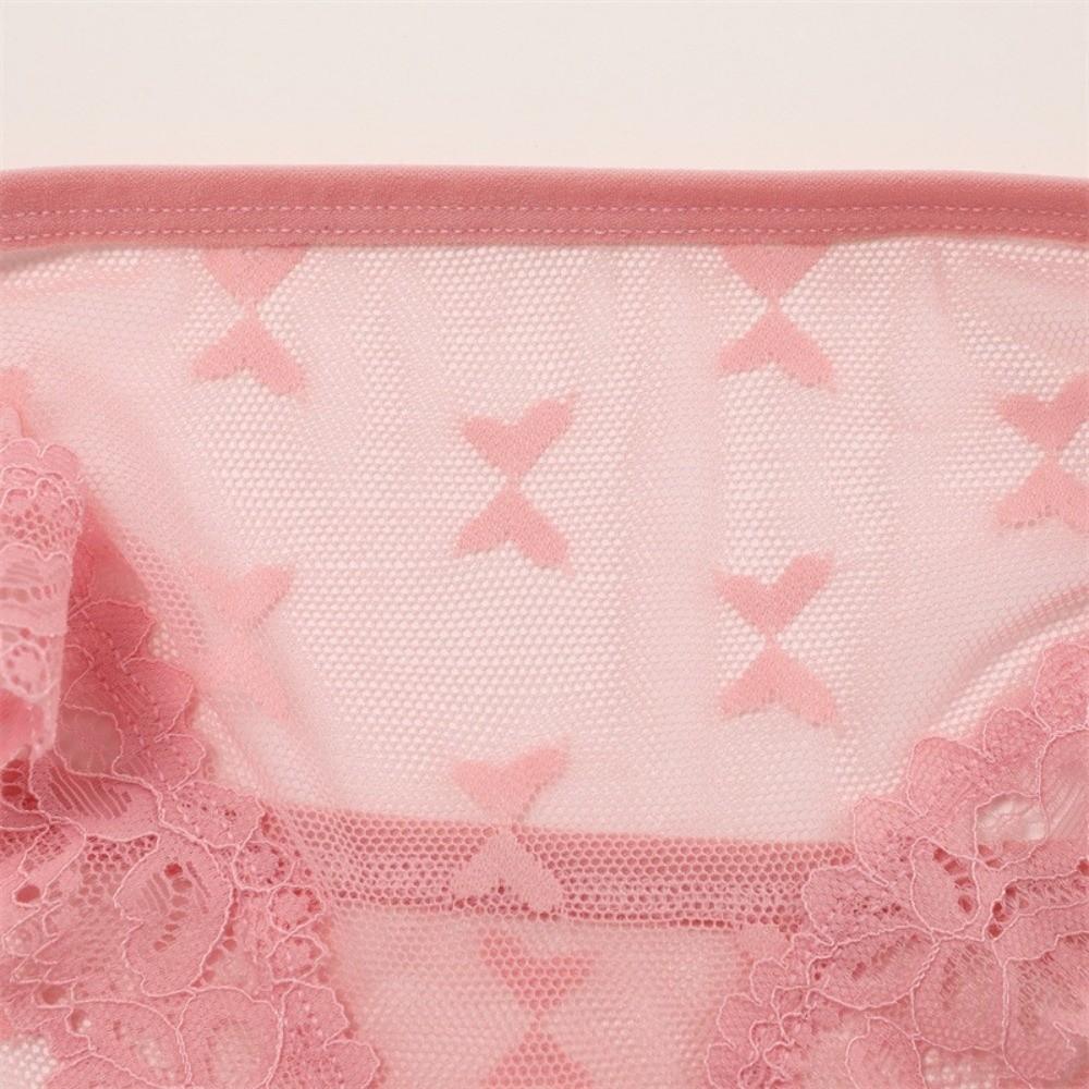 Seamless Lace Trim Briefs Transparent Perspective Underwear Breathable Women Lace Panties Female