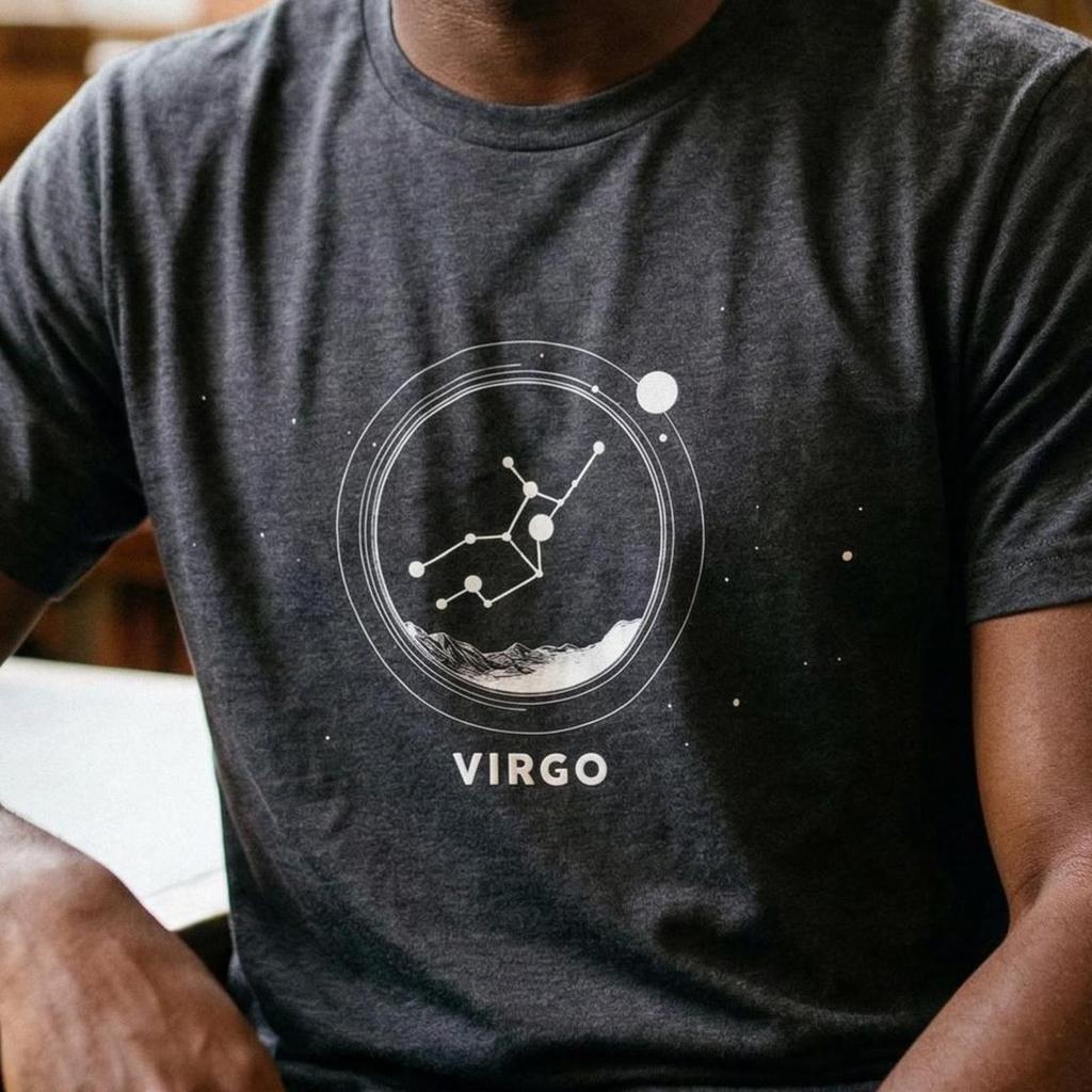 Virgo, Astrological Sign, Birthday , Celestial Orbit T-Shirt, Astronomy, Minimalist Space, Space Lover, Unisex Tee, Ultra Soft