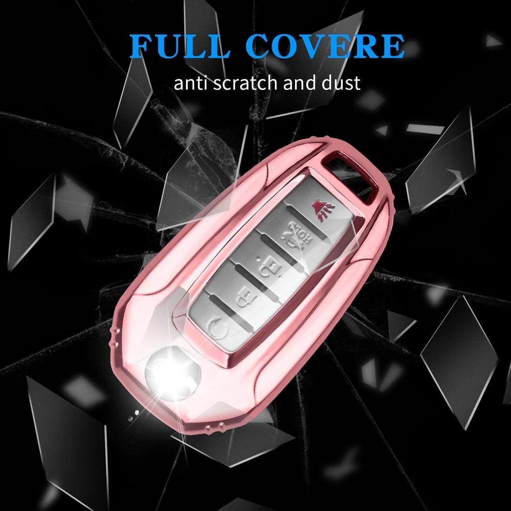 For Infiniti Key Fob Cover With Keychain, 3 4 5 Button Car Key Case For Q50 Q60 QX60 QX50 QX55 -2024