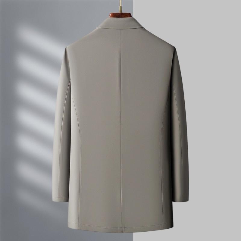 Spring and Autumn New High-end Medium and Long Trench Coat Middle-aged Business Casual Lapel Jacket Dad Outfit