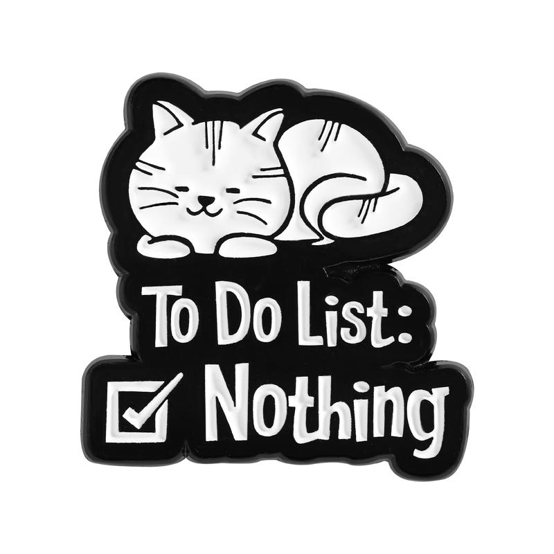 Cartoon Black Cat Enamel Pins I Do What I Want Rebellious Cat Cute Animal Brooches Lapel Badge Fashion Jewelry Gifts for Friends