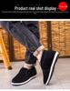 Men's Winter High-Top Velvet-Lined Cotton Shoes for Warmth, Suitable for Middle-Aged and Elderly.