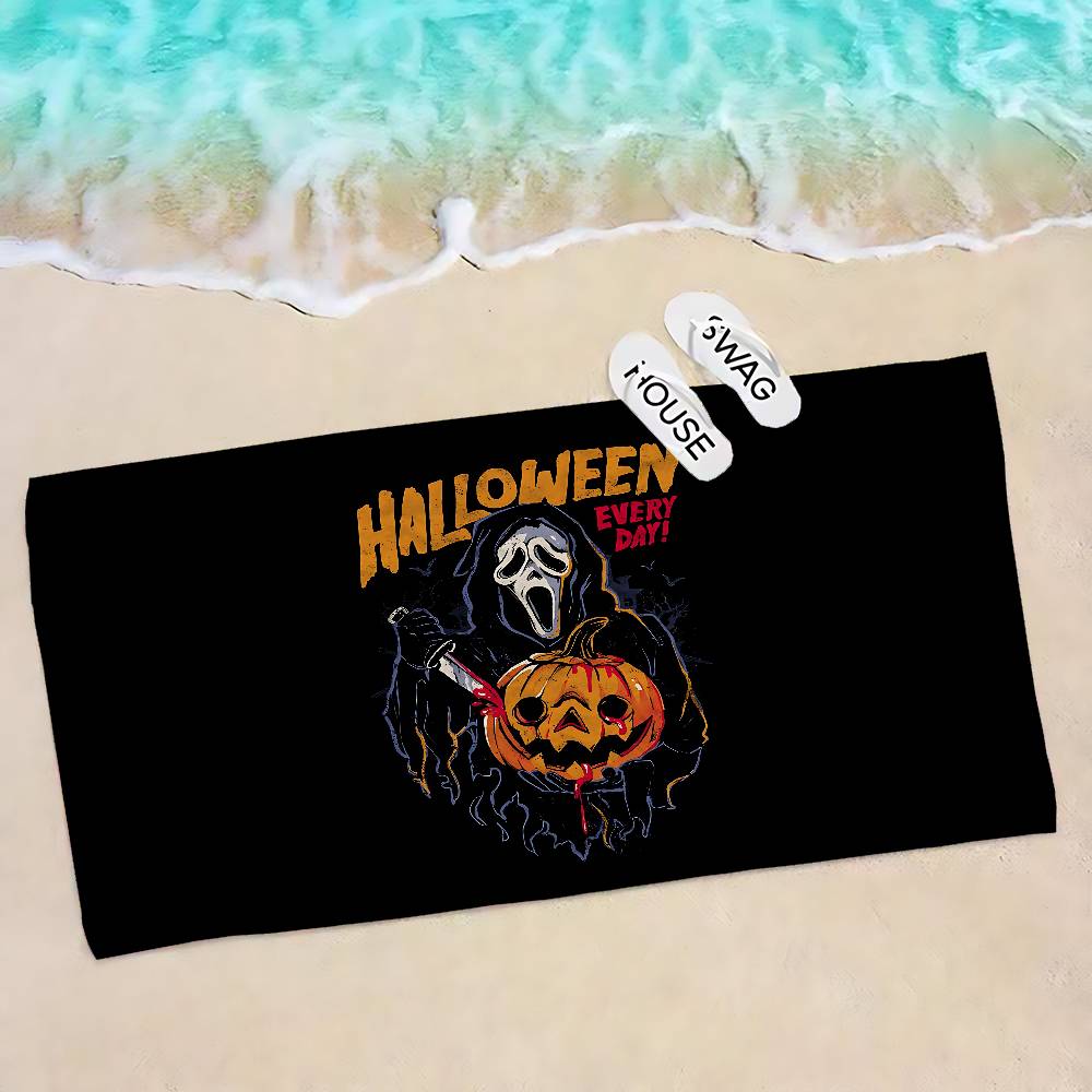S-SCREAMS Horror Movie Microfiber Printed Beach Towel Mountain Climbing Yoga Beach Swimming Running Absorbent Soft Towel
