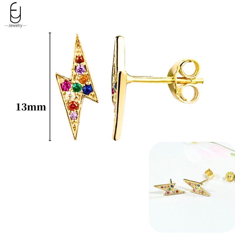 925 Silver Ear Buckles Fashion Hoop Earrings Colorful Crystal Pendants Gold Earring Premium Luxury Women's Jewelry Gift