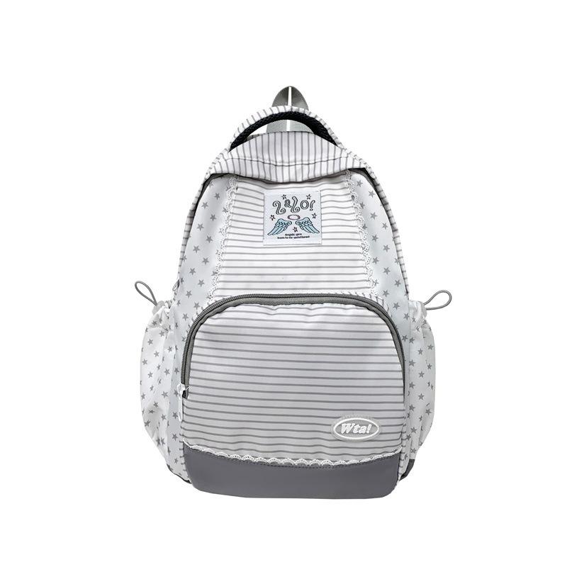 Schoolbag Japanese new striped star backpack junior high school students class advanced sense backpack lightweight versatile schoolbag