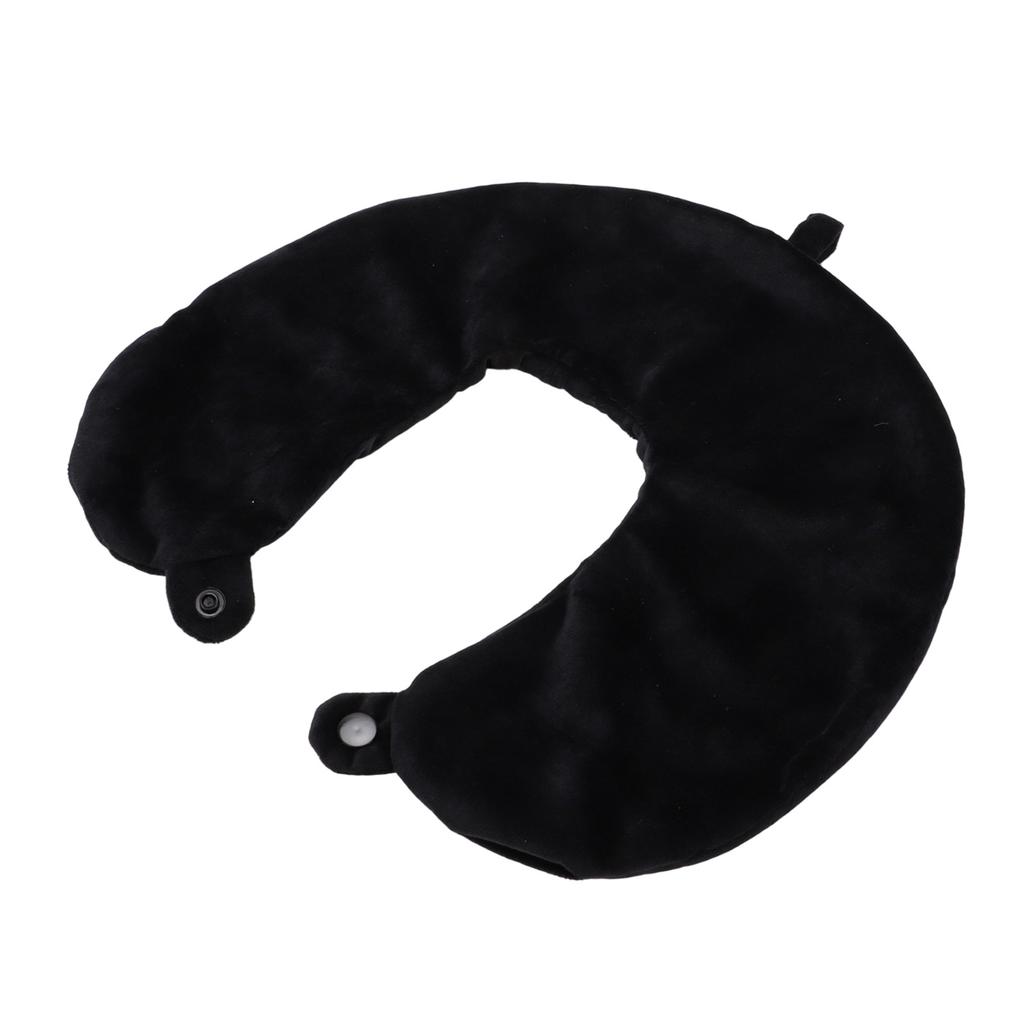 2 Pcs U Shaped Travel Pillow Case Ultra Soft Zipper Closure Replacement Cover for Neck Pillow Black