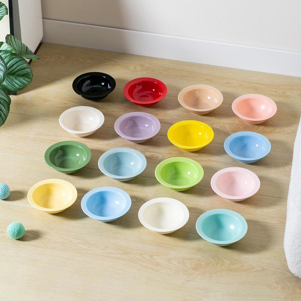 Elegante Ciotola in Ceramica per Animali Macaron con Bordo Colorato per Gatti e Cani, Design Anti-Mento Nero