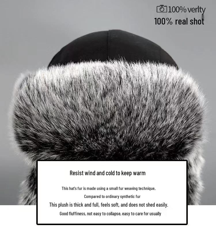 Gorro de Esquí Grueso para Hombre: Estilo Lei Feng de Otoño/Invierno, Protección para las Orejas, a Prueba de Frío, Algodón, para Ciclismo al Aire Libre