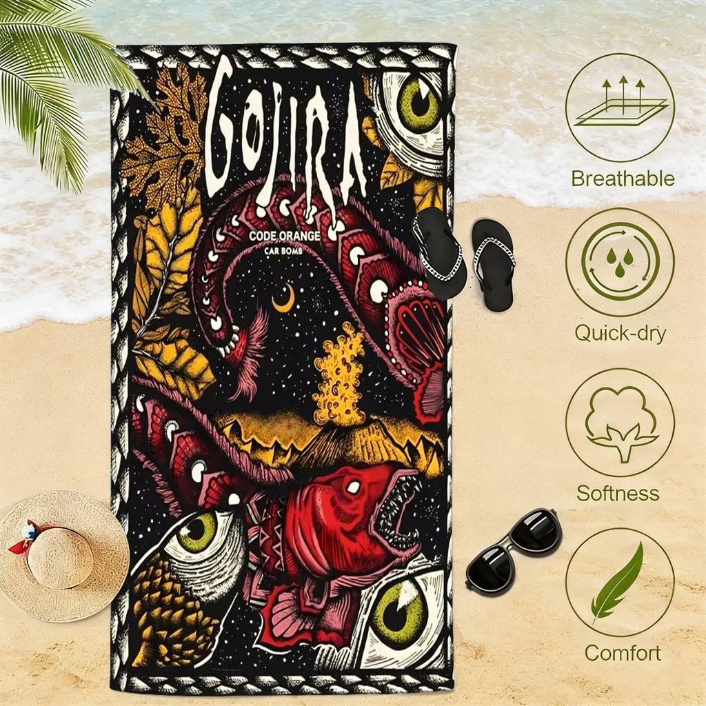 1pc Blaspheme Fallen Angel Of Doom Horned Demon Beach Towel Microfiber Quick Dry Bath Towel For Pool Beach Travel Extreme Metal