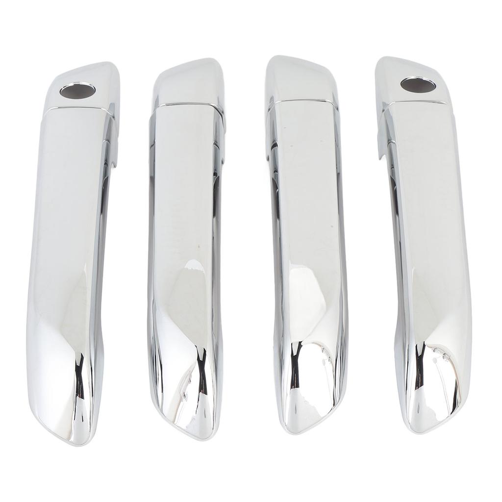 4 Sets Car Exterior Door Handle Cover Left Hand Drive Chrome Impact Proof Adhesive Installation