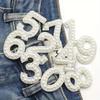 10Pcs Clothing Decal Diy Decoration Digital Patch Sparkling Crystal Pearl Digital Patch Clothing