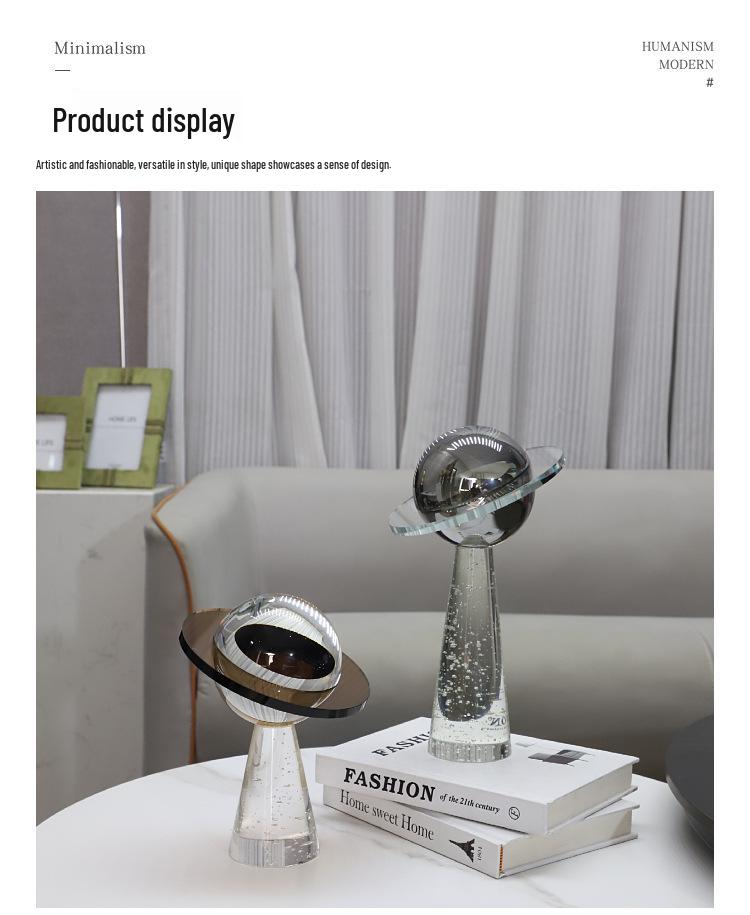 Nordic Bubble Crystal Planet Ornament for Living Room, Bedroom, or Entrance - Elegant Home Decor Piece.
