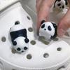 1Pcs Cute Panda Baby Shoe Charms Lovely Cartoon Stereoscopic Sandals Shoe Decoration Children DIY Slipper Hole Shoes Accessories
