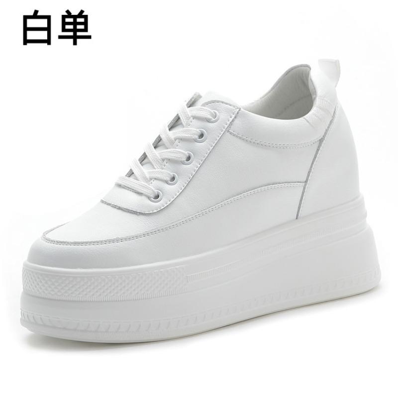 women s shoes new fourseason muffin thick sole inner height increase leather women s shoes mesh white shoes casual sports shoes 34