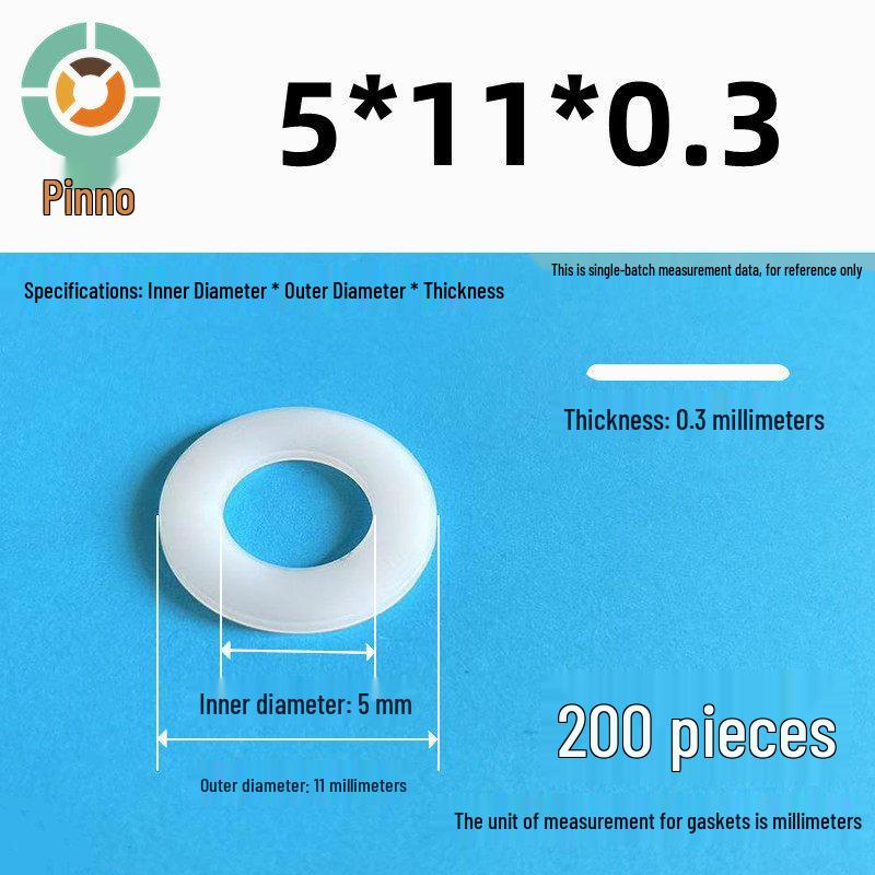 Thickened Nylon Plastic Flat Washer: Hard Plastic Gasket M2-M16