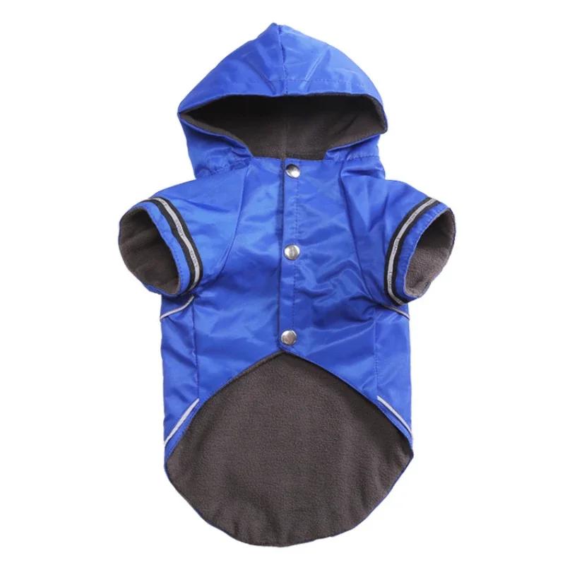 

Dog Raincoat Pet Waterproof Clothing Outfit Garment Winter Dog Coat Jacket Pomeranian Poodle Bichon Schnauzer Costume Apparel XL синий