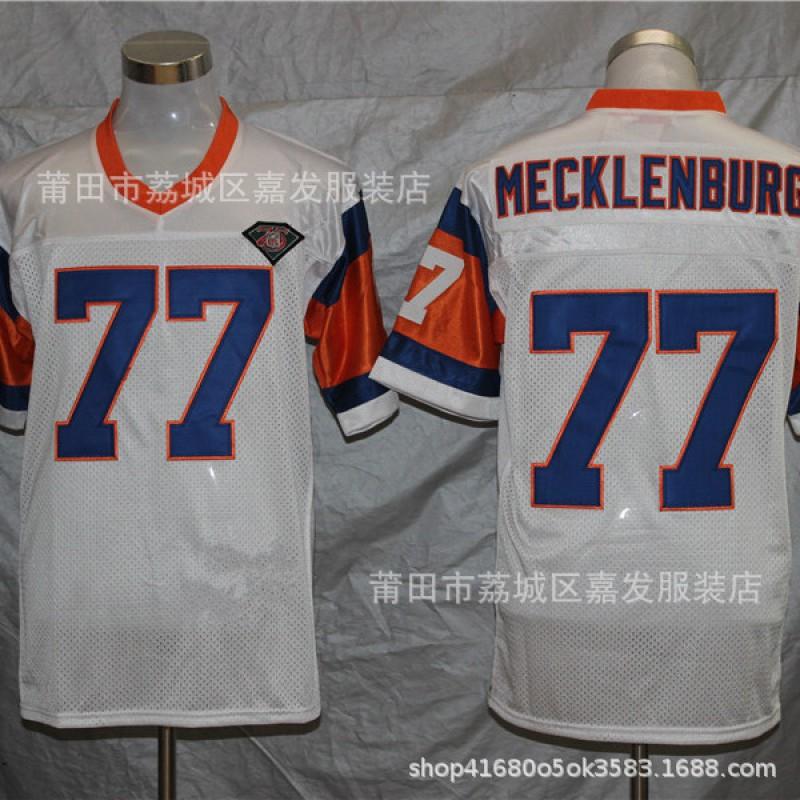 Camiseta de Manga Corta de Algodón para Hombre Estilo Vintage de Fútbol Americano Retro Denver Broncos 7 84 27 77 49
