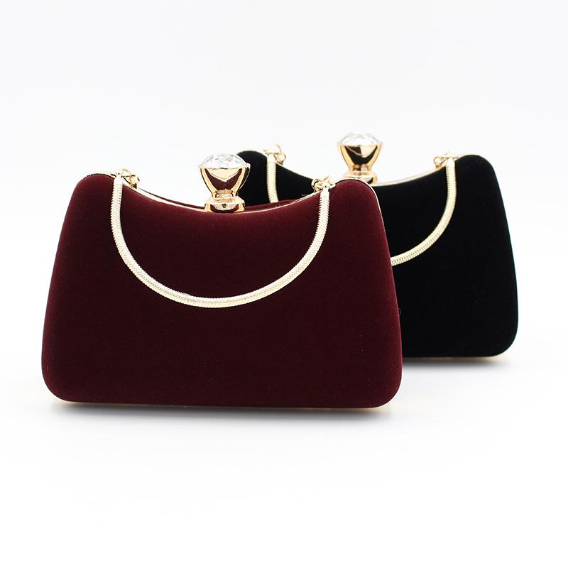 Elegante Samt-Abendtasche - Handtasche im europäischen & amerikanischen Stil für Partys und Abendkleider