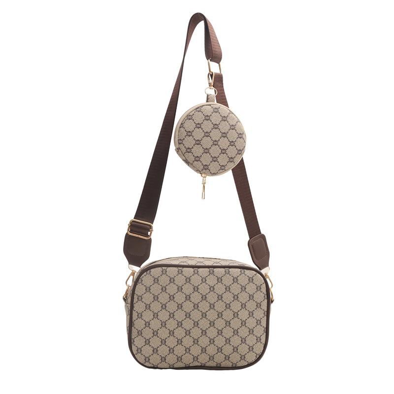 Simple Texture 2025 New Simple Casual Small Hanging Bag Two-piece Set Oblique Span Shoulder Small Square Women's Bag