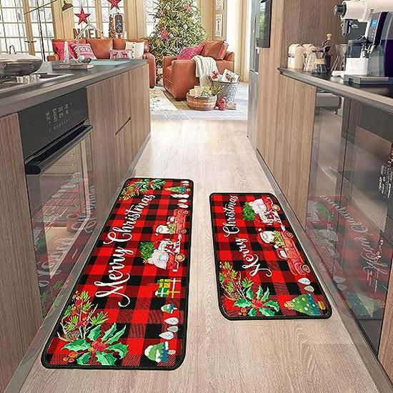 Cross-border Christmas Holiday Anti-Slip, Dirt-Resistant Kitchen Floor Mats – Long, Oil-Absorbing, Decorative Door Foot Mats