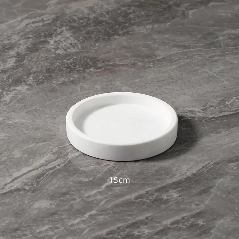 

Nordic Simple Natural Marble Dessert Pastry Plate Bread Food Storage Tray Jewelry Boutique Display Plate House Decora Ornaments