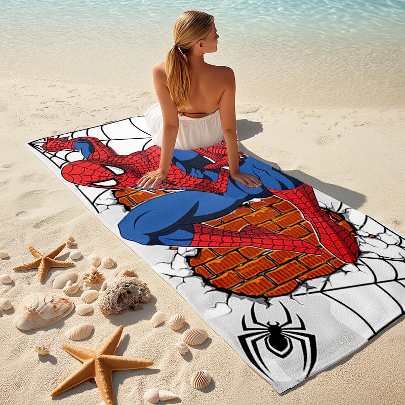 Spider-Man Beach Towel Outdoor Camping Beach Towel for Vacation Swim Outdoor Pool Absorbent Bath Towel