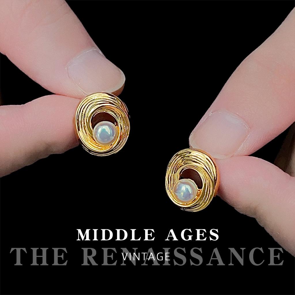 Французские серьги-пусеты Mapei с жемчугом, серьги в стиле ретро-корт, украшения для ушей