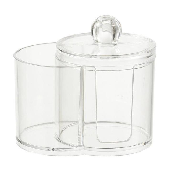 

Clear Organizers Holds Cotton Balls And Swabs In Neat Layers Ideal For Small Space