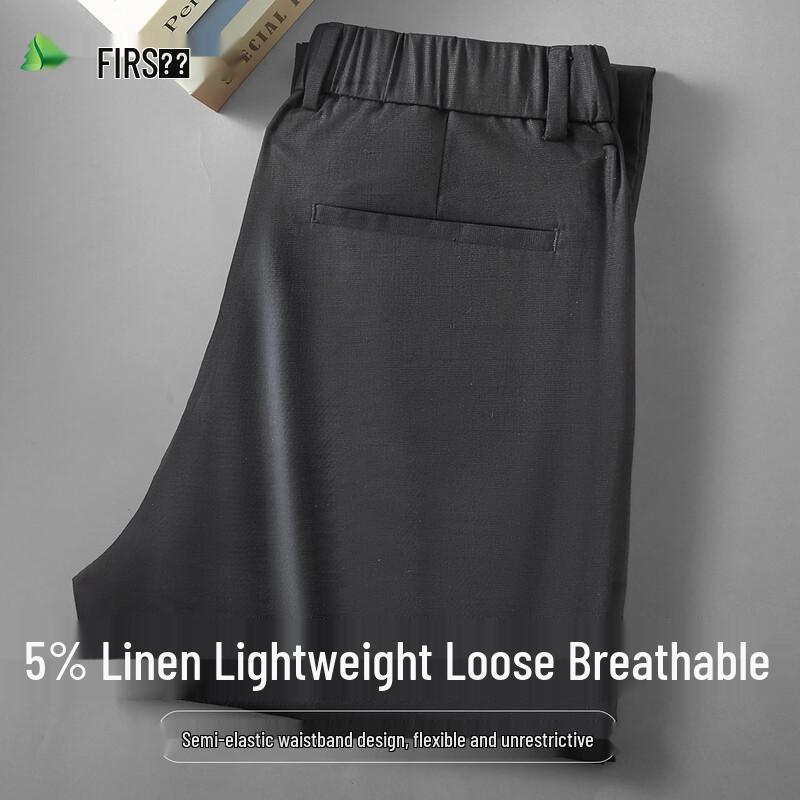 FIRS Men s Linen Blend Elastic Waist Casual Pants 2XL