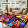 Crystal Velvet Square Rug Custom NamePoppy Playtime Pattern Non Slip Home Floor Decor Rug