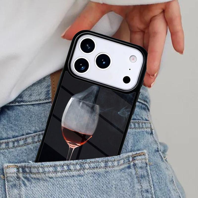Red Wine Glass Phone Case for iPhone 17ProMax 12 13 14 15 16e 17 Pro Max Plus Air Cover