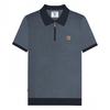 Mens Knitted Quarter Zip Polo Shirt