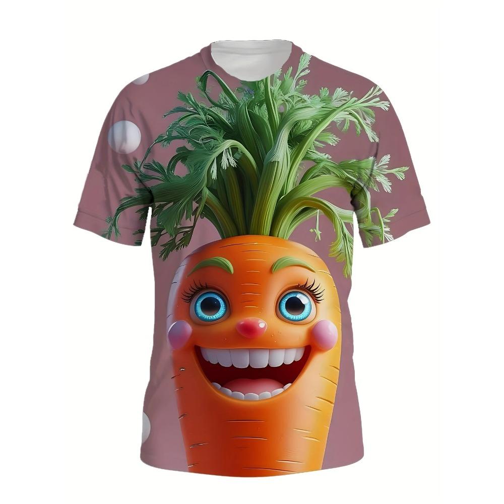 Summer Cartoon Fruit Graphic 3D Print T Shirt Men Fashion Short Sleeve T-shirts Harajuku Y2K Tees Tops Women Clothing