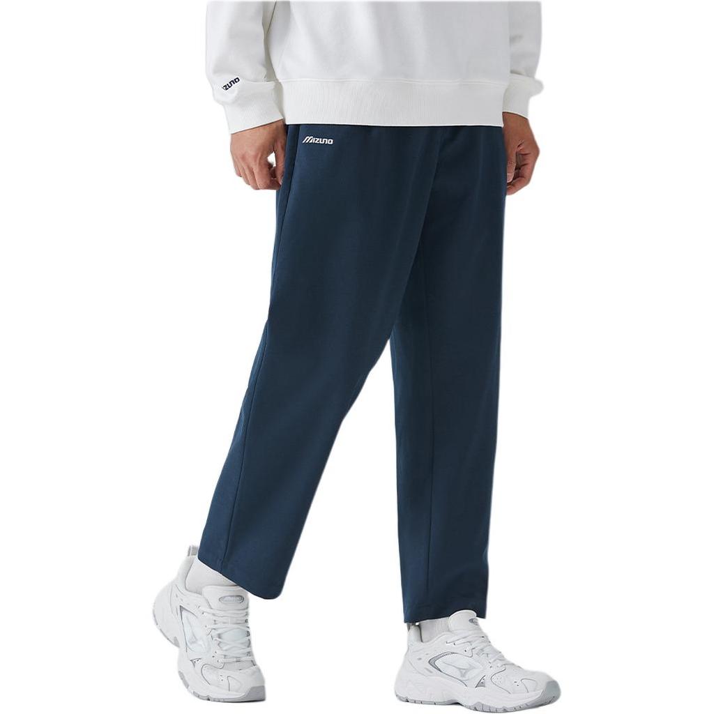 Mizuno Solid Color Loose Straight Leg Woven Casual Pants Men Bottoms Navy-Blue D2CF31H1-15