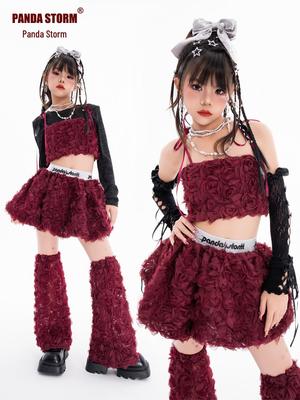 Ensemble Bandeau Jupe Jazz Doux et Élégant pour Filles - Parfait pour la Danse de Rue, le Défilé de Mode ou la Performance