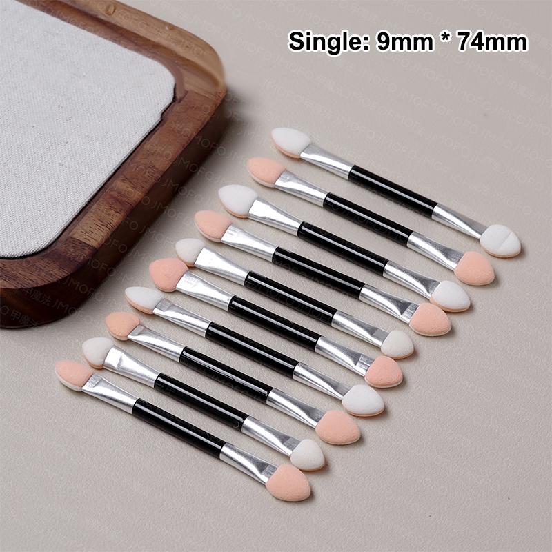 10pcs Nail Powder Brushes Sponge Disposable Double Sided Eyeshadow Applicator Mirror Chrome Pigment Sponge Stick