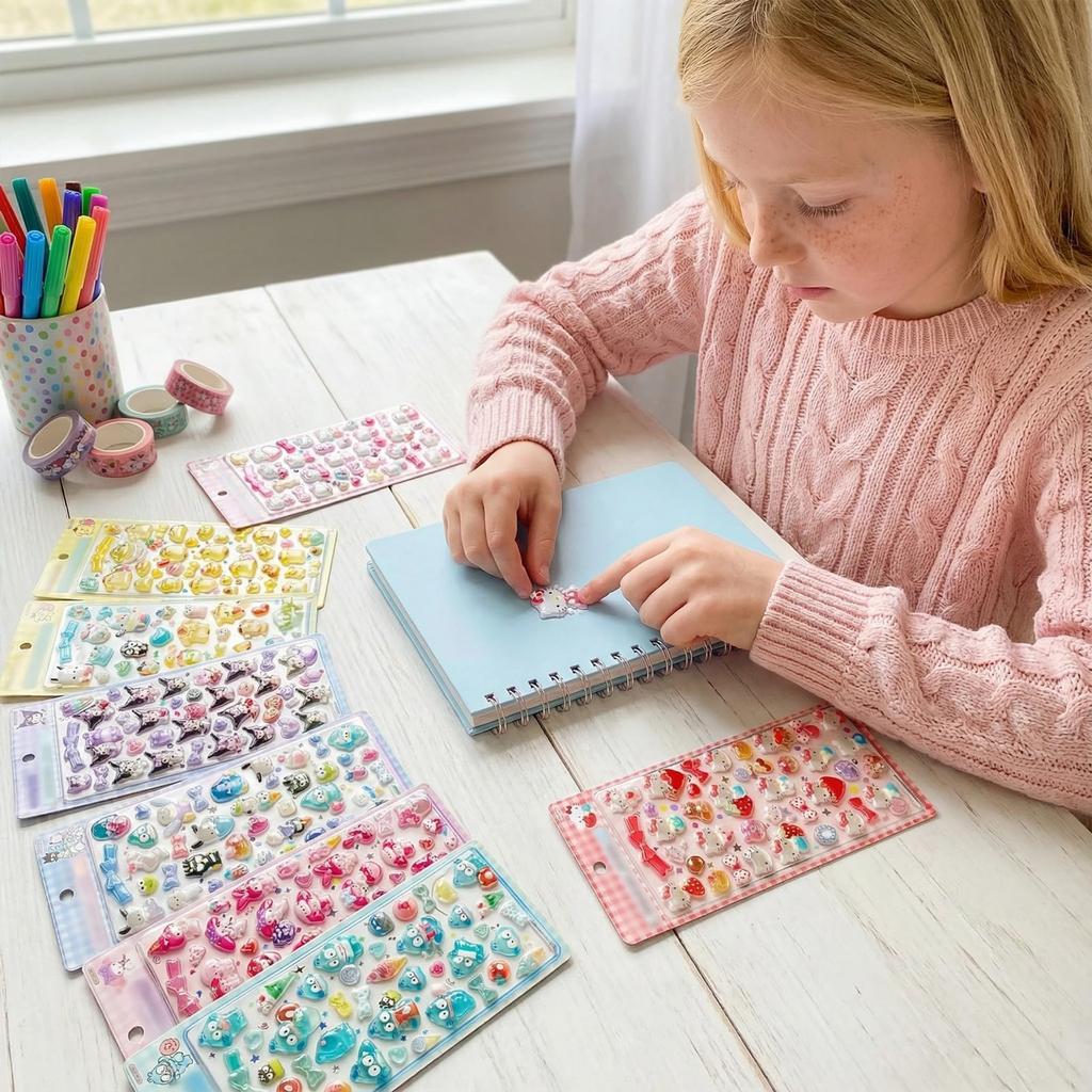 Set of Cute 3D Stickers for Perfect as a reward for these stickers are easy to apply and make great gifts for cell and DIY Ideal for and other special