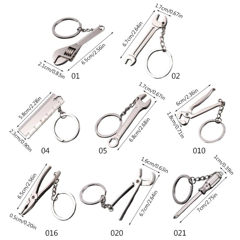 2 Stück Mini-Schraubenschlüssel Werkzeug Anhänger Schlüsselanhänger Multitool Schlüsselhalter Organizer Metallschraubenschlüssel Schlüsselring Mini-Taschenwerkzeug Orna