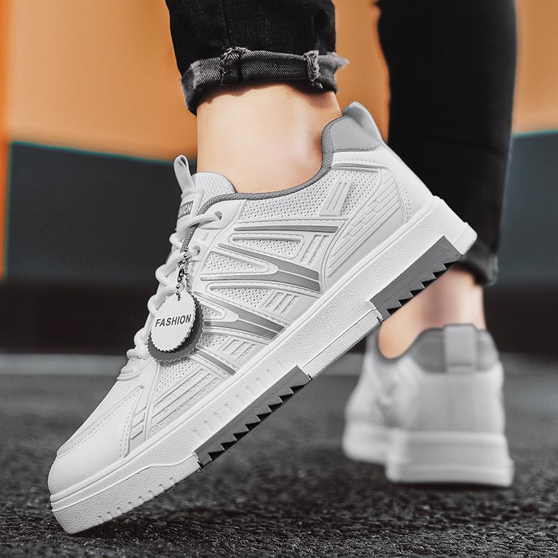 Men'S Autumn Leather Punched Board Shoes, Daily Sports, Breathable And Comfortable Casual Shoes, Thick-Soled Heightening Men'S Shoes