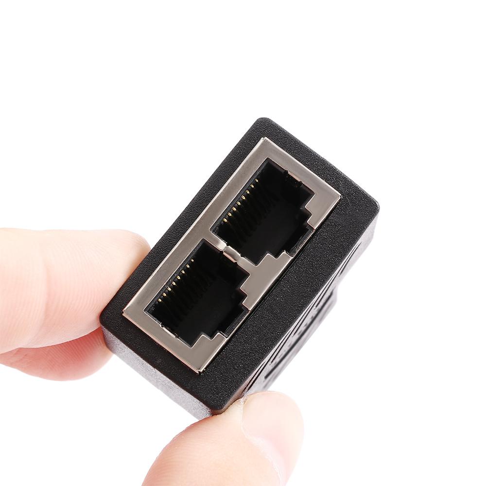 LAN Female Docking Plug 1 To 2 Ways Coupler RJ45 Splitter Adapters Network Connector