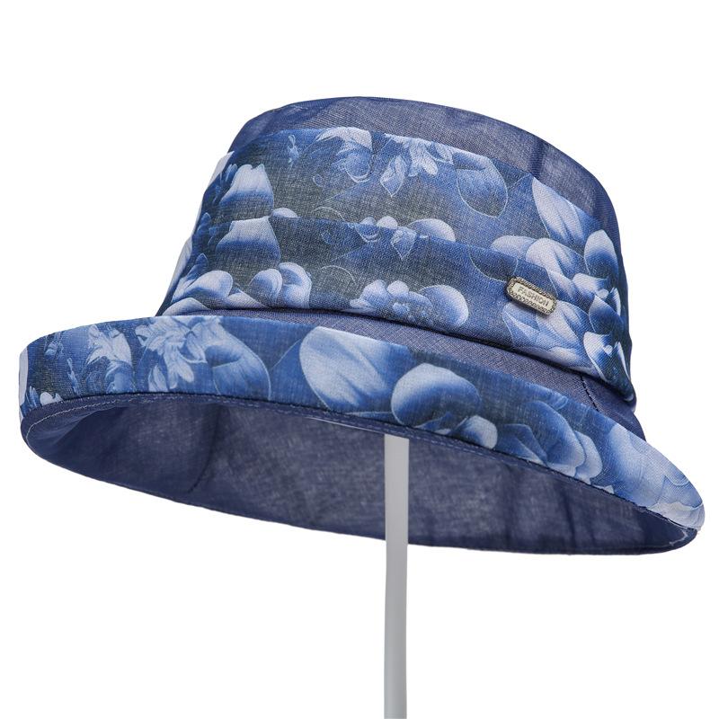 

Spring and summer waist strip organza flower pot hat thin breathable foldable bucket hat sunshade beach hat women M（56-58cm）