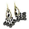 1 Pair Hoop Earrings Exquisite Bright Hollow Pendant Water Drop Beads Earrings for Daily Life