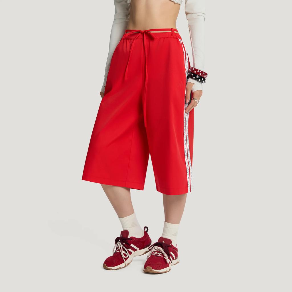 adidas Dance Loose Cool Feeling Striped Drawstring Three-Quarter Sports Shorts Women Shorts KZ4208