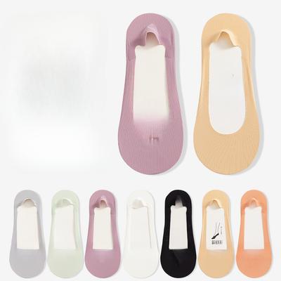 Calzini da barca estivi sottili in cotone da donna, invisibili, con tallone in silicone antiscivolo, a taglio basso