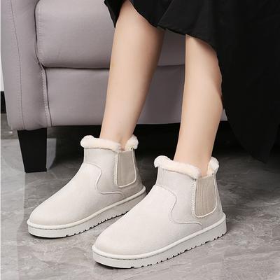 Women Snow Boots Warm Plush Slip-on Solid Plus Size Fashion Female Ankle Boot Ladies Winter Comfortable Women's Cotton Shoes NEW