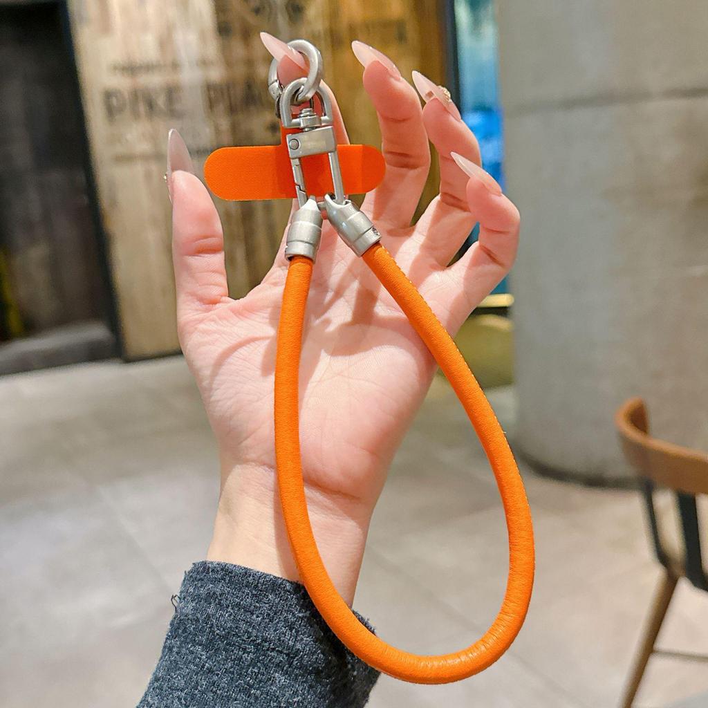 Dopamine Leather Phone Lanyard: Anti-Lost Rotating Wrist Strap & Keychain for Men and Women