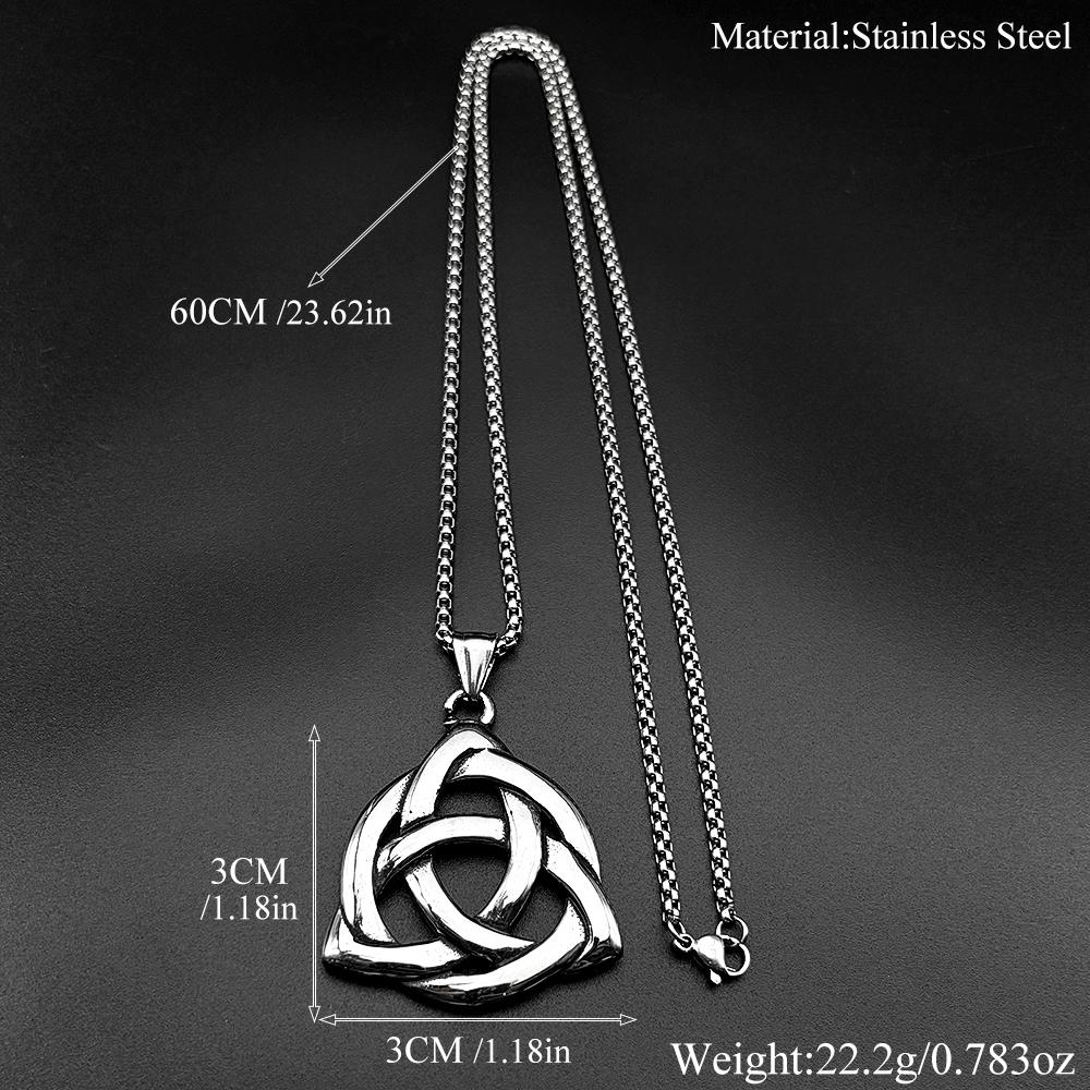 Aesthetic Hollow Infinity Trinity Knot Pendant Necklace for Women Men Stainless Steel Witch Celtic Irish Knots Chain Jewelry