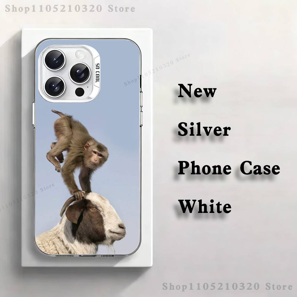 Cute Funny Monkeys Symbol Phone Case For iPhone 17,16,15,14,13,12,11,Pro,Max,Plus,Mini,XS,SE Anti Fall White Matte Hard Bumper