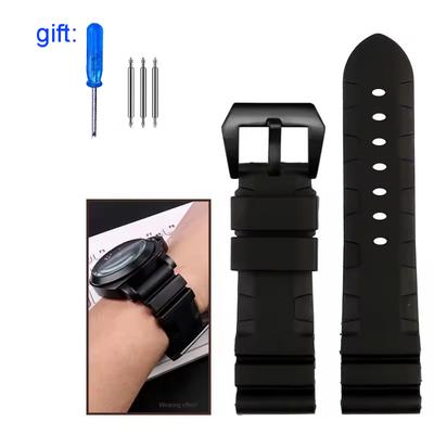 For Panerai SUBMERSIBLE PAM 111 441 616 Watchbands Soft Silicone Rubber 22mm 24mm Men's Watch Accessories Strap