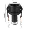 2" Cam-Lock Adapters 1/2" 1" 1.5" 2" Pipe S60 Coarse Thread IBC Tank Quick Couplings Water Tank Joints Garden Cam Groove Fitting